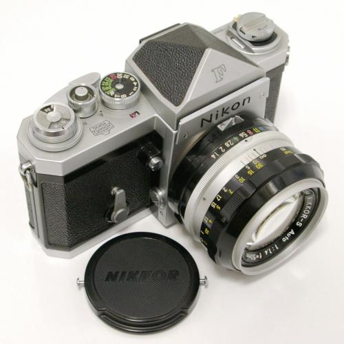 中古 ニコン F アイレベル 50mm F1.4 レンズセット 元箱・ケース付 Nikon