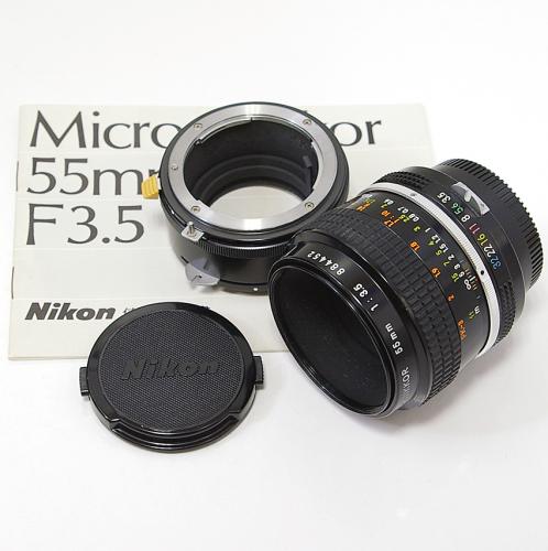 中古 ニコン New Micro-Nikkor 55mm F3.5 PK-3セット Nikon/マイクロニッコール