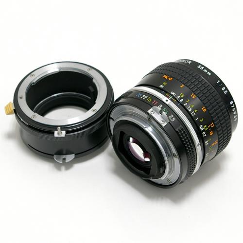中古 ニコン New Micro Nikkor 55mm F3.5 等倍リングPK-3 セット Nikon/ニッコール