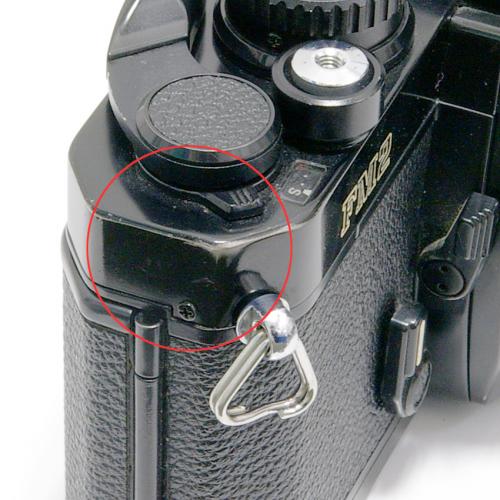 中古 ニコン New FM2 ブラック ボディ Nikon-○印の辺りには小凹みがあります。