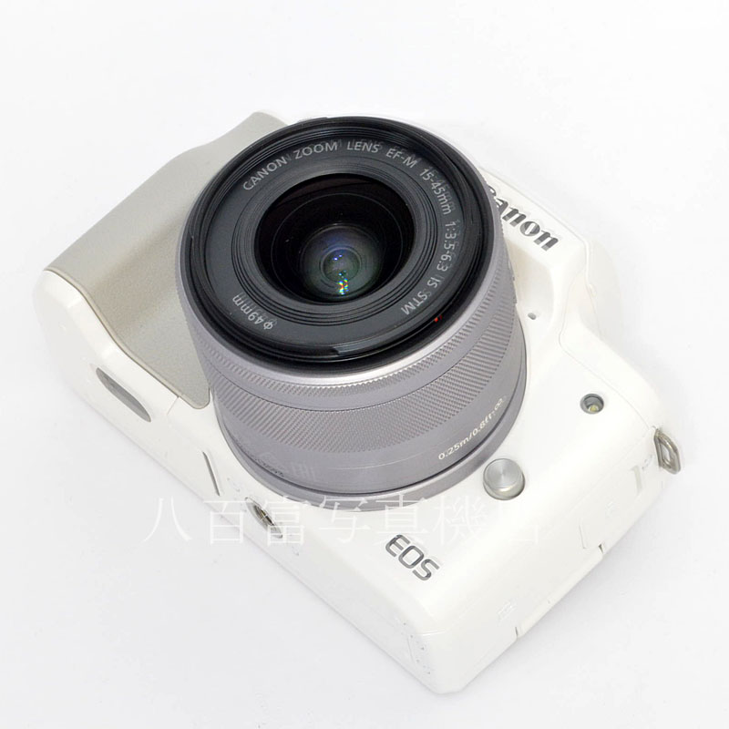 【中古】 キヤノン EOS Kiss M ホワイト EF-M15-45 IS STM シルバー レンズキット Canon 中古デジタルカメラ 50942