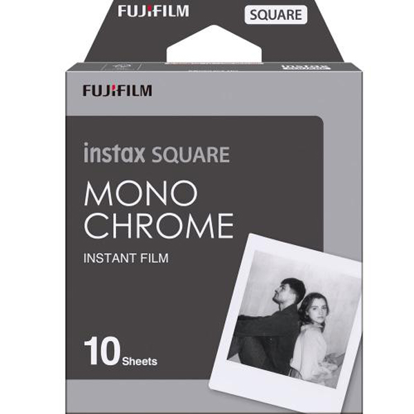 富士フイルム インスタントカラーフィルム スクエアフォーマットフィルム instax SQUARE モノクローム　[チェキ用フィルム 10枚入り 1パック]