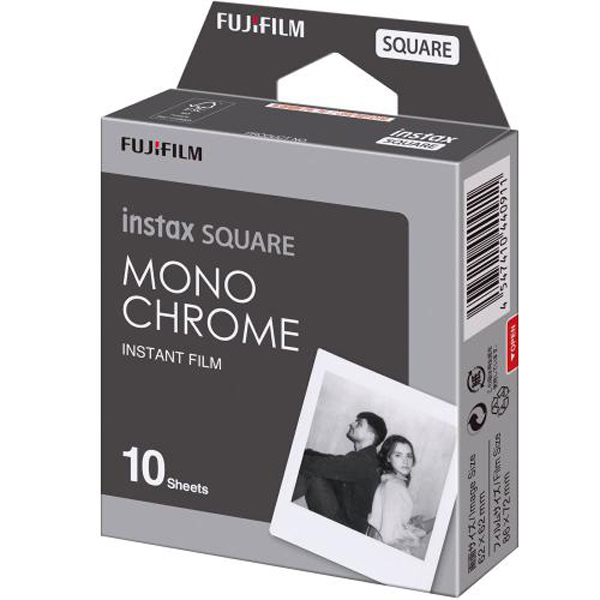 富士フイルム インスタントカラーフィルム スクエアフォーマットフィルム instax SQUARE モノクローム　[チェキ用フィルム 10枚入り 1パック]