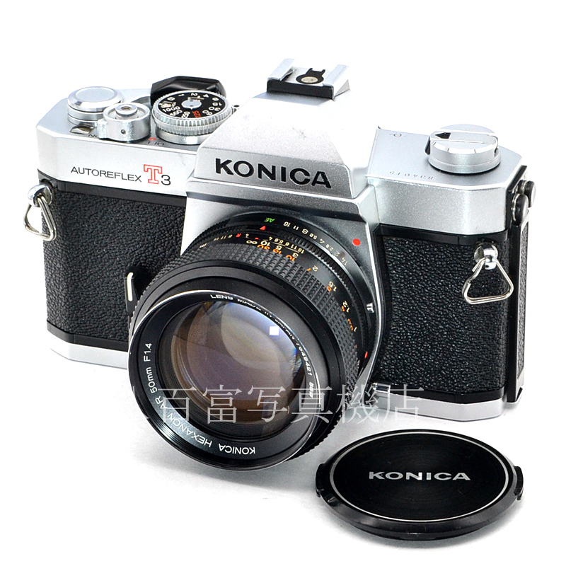 【中古】 コニカ　オートレフレックス New T3 シルバー 50mm F1.4 セット KONICA AUTOREFLEX  中古フイルムカメラ  48890