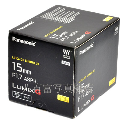 【中古】 パナソニック LEICA DG SUMMILUX 15mm F1.7 ASPH ブラック マイクロフォーサーズ用 Panasonic ズミルックス  中古交換レンズ 47245