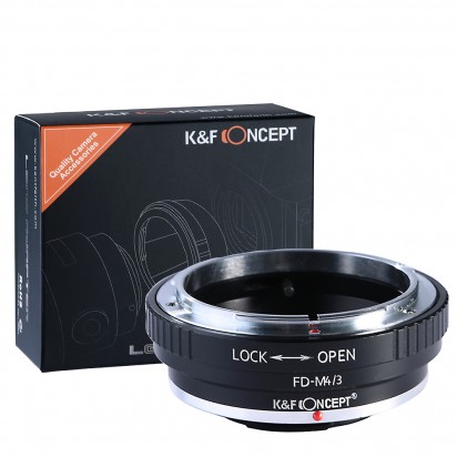 K&F Concept レンズマウントアダプター KF-FDM43 (キャノンFDマウントレンズ → マイクロフォーサーズマウント変換)絞りリング付き