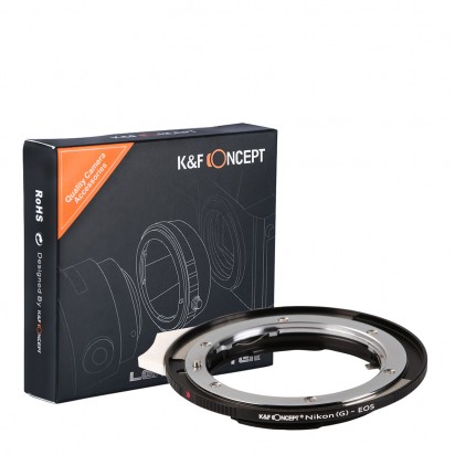 K&F Concept レンズマウントアダプター KF-NGEF (ニコンFマウント(Gタイプ対応)マウントレンズ → キャノンEFマウント変換)絞りレバー付き