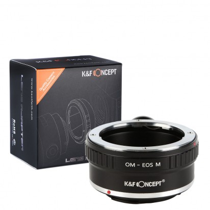 K&F Concept レンズマウントアダプター KF-OMEM-T (オリンパスOMマウントレンズ → キャノンEF-Mマウント変換)三脚座付き