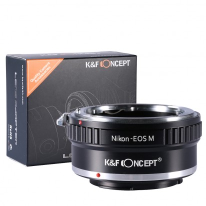K&F Concept レンズマウントアダプター KF-NFEM (ニコンFマウントレンズ → キャノンEF-Mマウント変換)