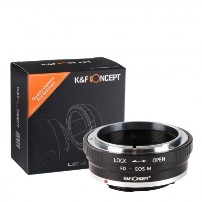 K&F Concept レンズマウントアダプター KF-FDEM (キャノンFDマウントレンズ → キャノンEF-Mマウント変換)絞りリング付き