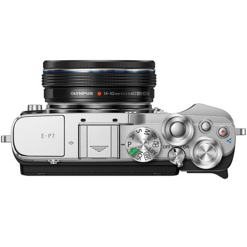 オリンパス PEN E-P7 14-42mm EZキット [シルバー]  OLYMPUS ミラーレス一眼カメラ-上面