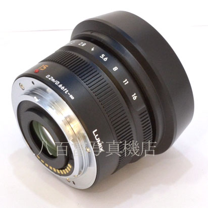 【中古】 パナソニック LEICA DG SUMMILUX 15mm F1.7 ASPH ブラック マイクロフォーサーズ用 Panasonic ズミルックス 中古交換レンズ 44076