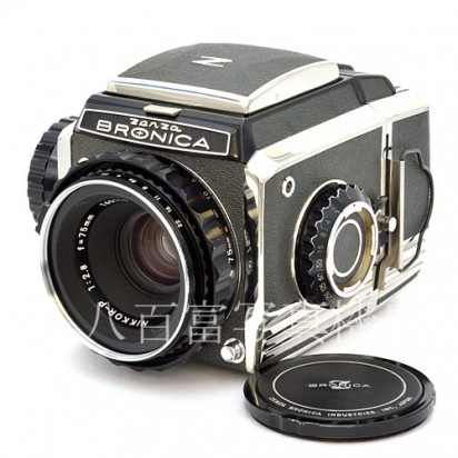 【中古】 ゼンザ ブロニカ S2 シルバー 前期 Nikkor-P 75mm F2.8 セット ZENZA BRONICA 中古フイルムカメラ 40975