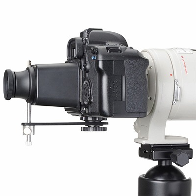 エツミ ライブビューフード用 ブラケット(カメラネジ用)　[E-6274] ETSUMI-使用例(写真のカメラ/レンズは別売りです)