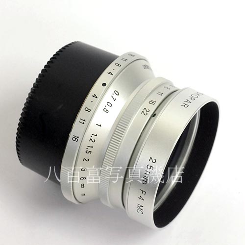 【中古】 フォクトレンダー SNAPSHOT SKOPAR 25mm F4 シルバー ライカL39スクリューマウント 中古レンズ 38992