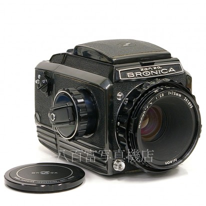 中古】 ゼンザ ブロニカ S2A ブラック Nikkor 75mm F2.8 セット ZENZA 