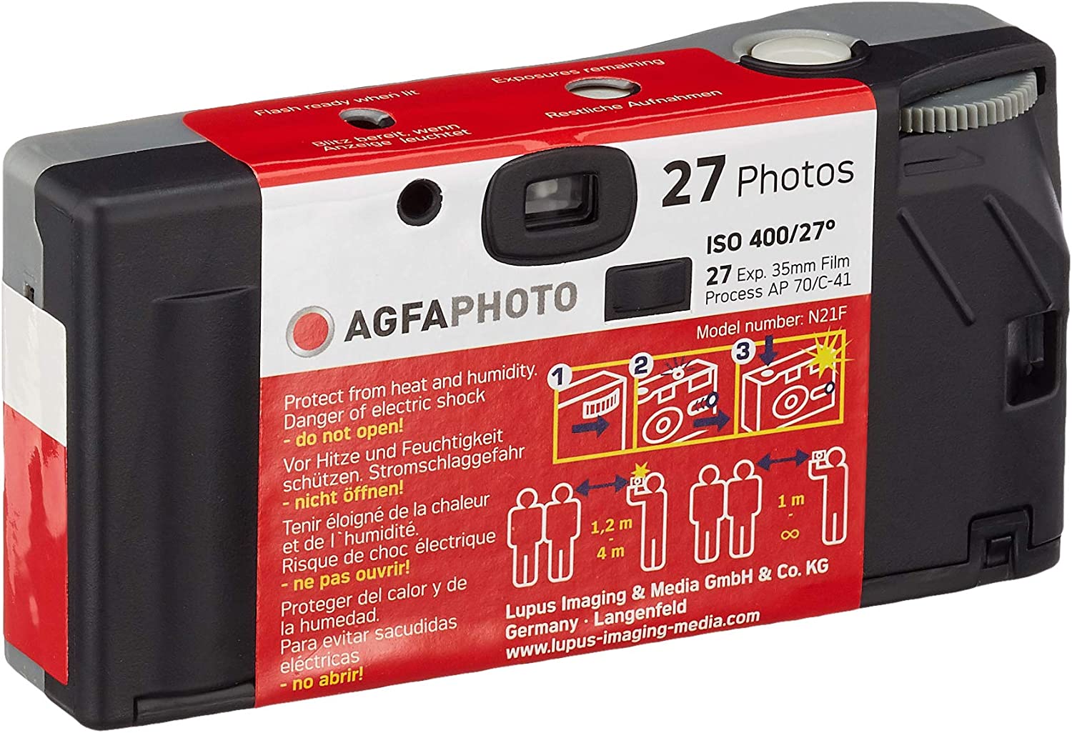 アグファ LeBox  400-27枚撮り フラッシュ付き　レンズ付　フィルムカメラ   Agfa