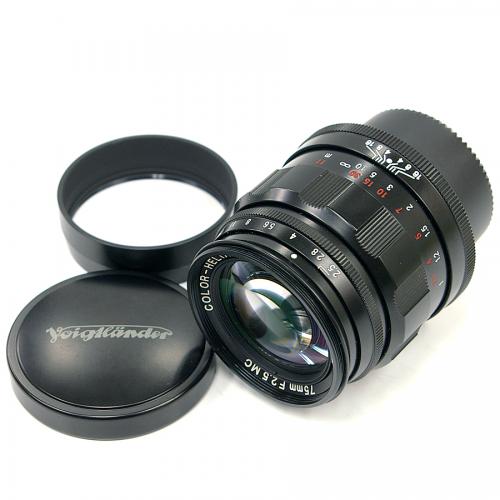 中古 フォクトレンダー COLOR HELIAR 75mm F2.5 ブラック ライカL  