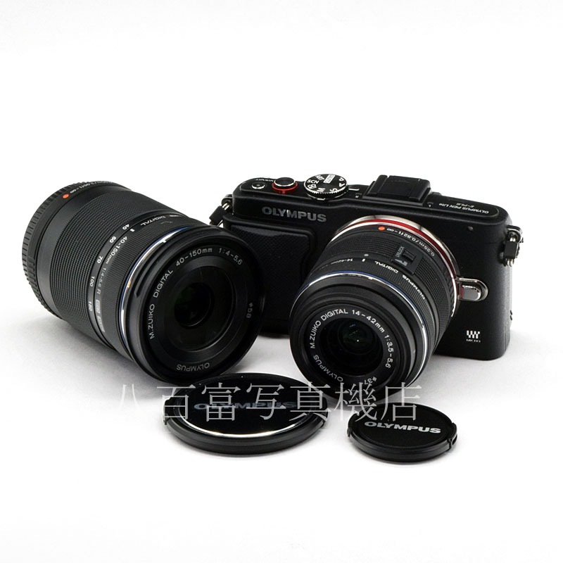 【中古】 オリンパス PEN Lite E-PL6 14-42mm II R 40-150mm R ダブルズームキット ブラック OLYMPUS ペンライト 中古デジタルカメラ A57878