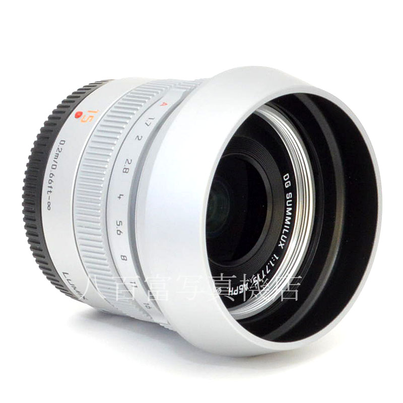 【中古】 パナソニック LEICA DG SUMMILUX 15mm F1.7 ASPH シルバー マイクロフォーサーズ用 Panasonic ズミルックス 中古交換レンズ 49503