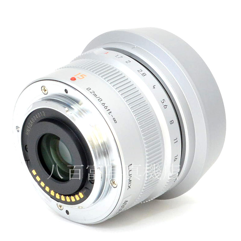 【中古】 パナソニック LEICA DG SUMMILUX 15mm F1.7 ASPH シルバー マイクロフォーサーズ用 Panasonic ズミルックス 中古交換レンズ 49503